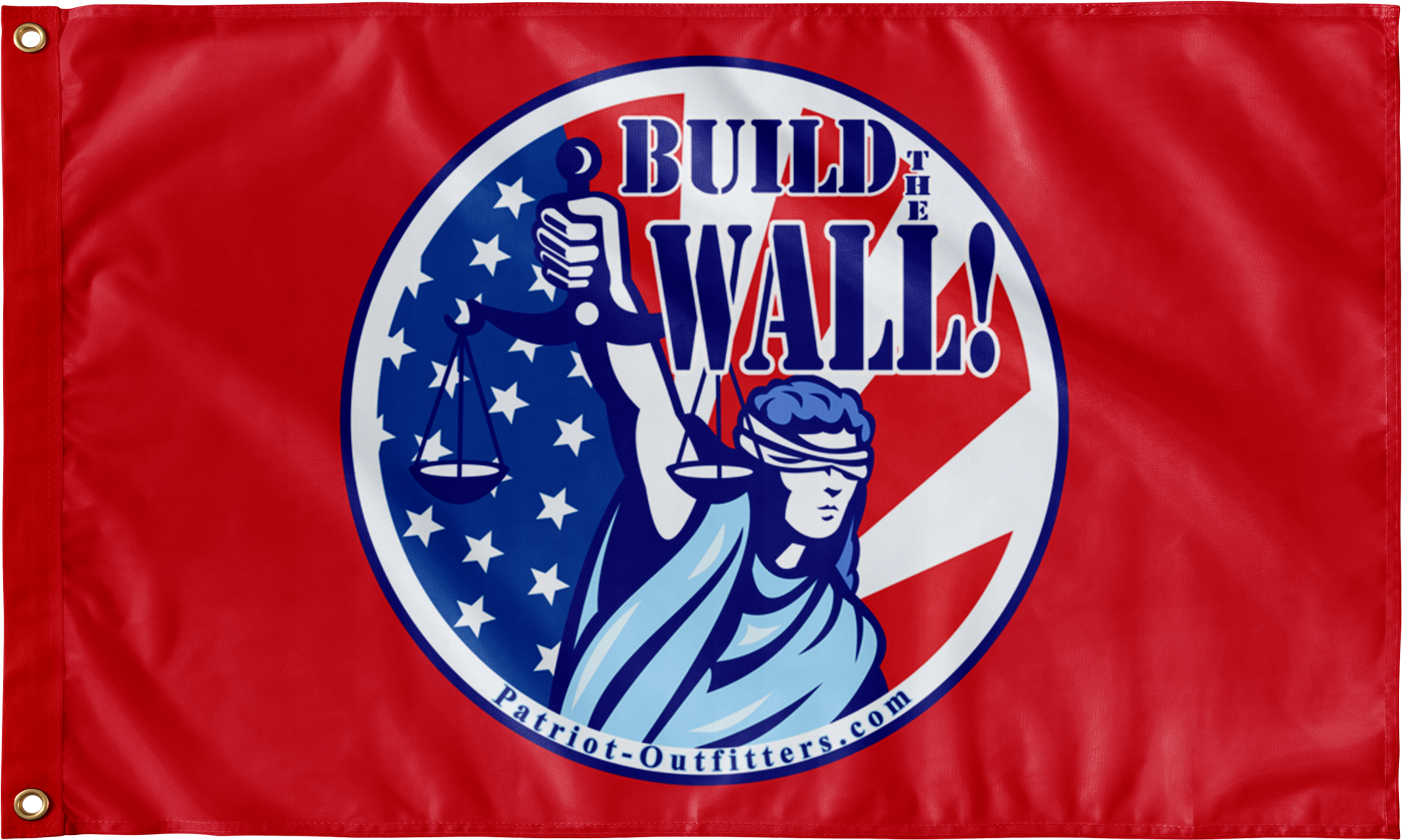 Lady Justice Flag, Build The Wall Flag - Lady Justice Red White And Blue (2000x2000), Png Download