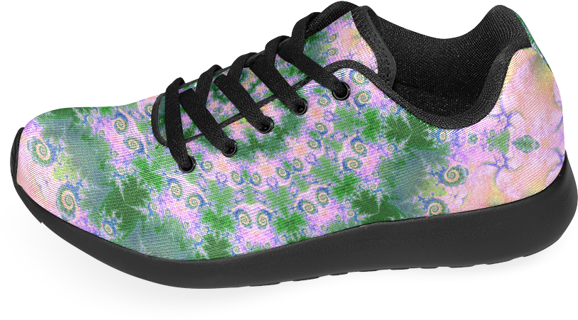 Rose Pink Green Explosion Of Flowers Mandala Women's - Sneakers (1000x1000), Png Download