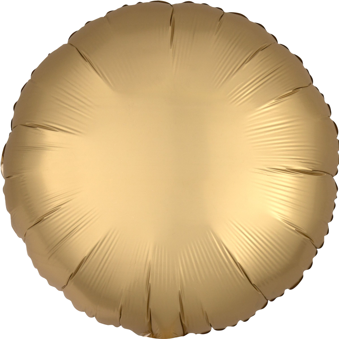 Circle Satin Gold Flower Shop Studio Flores - Balloon (1500x1430), Png Download