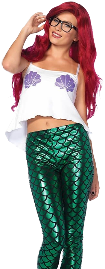 Mermaid Leggings For Women - Mermaid Halloween Costume Womens (1065x894), Png Download