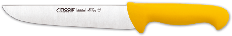 Arcos Butcher Knife 210mm - Cuchillos Arcos Mango Amarillo (990x437), Png Download