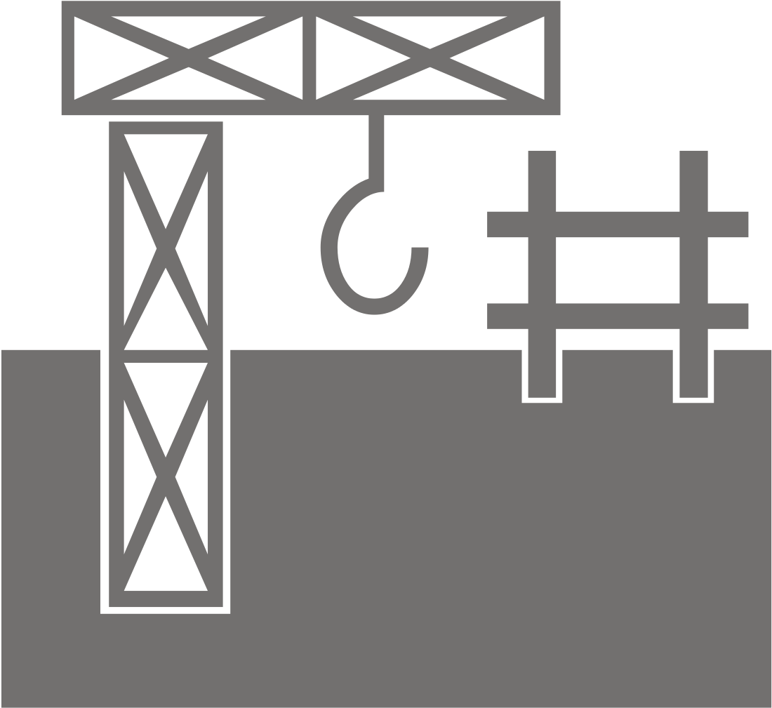 Building Site Silhouette - Vector Graphics (1103x1024), Png Download