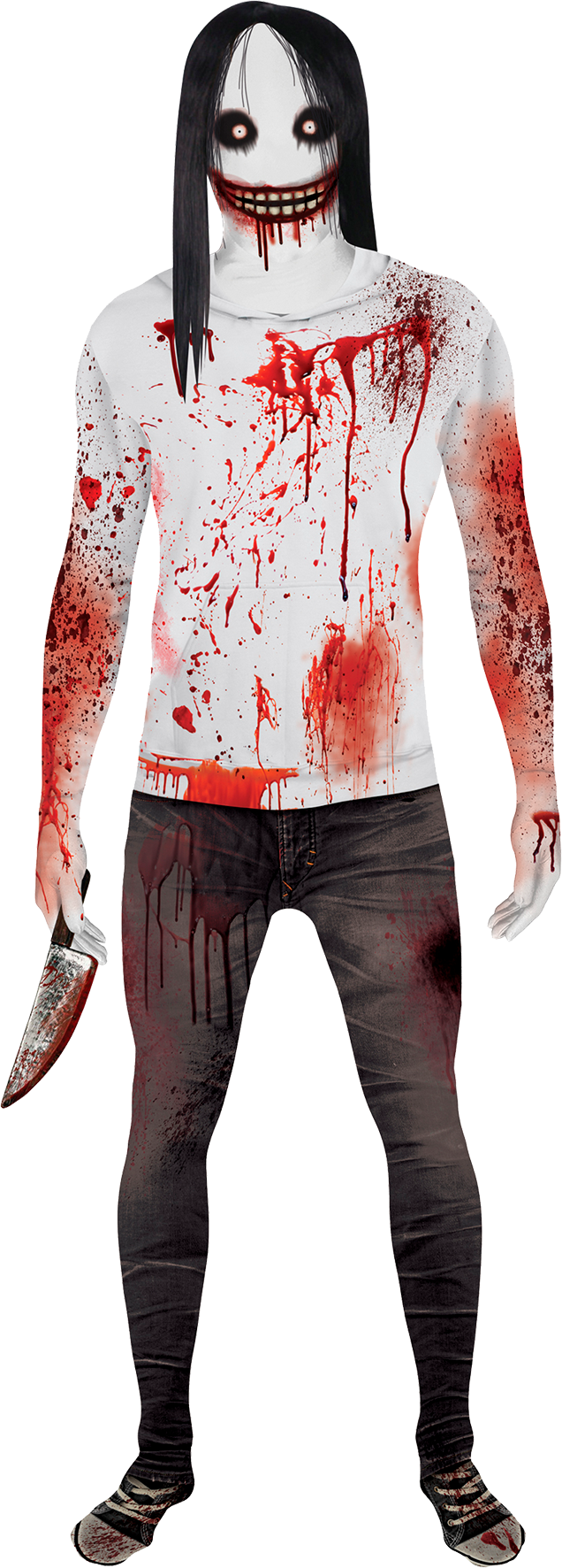 Morphsuit Jeff The Killer Large - Jeff The Killer Morphsuit (636x1772), Png Download