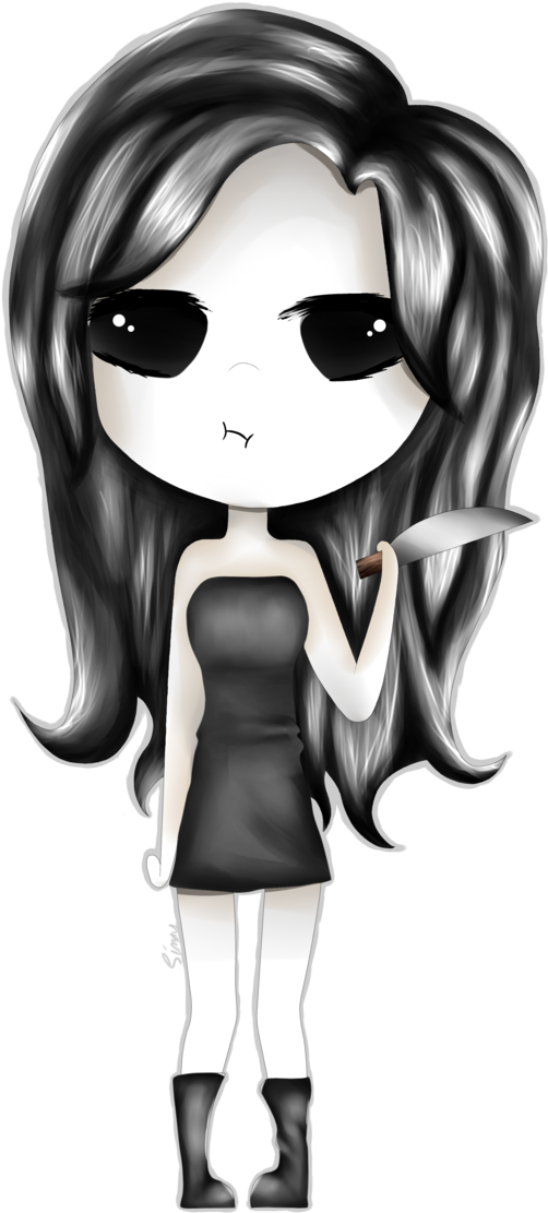 Drawn Jeff The Killer Jane - Jane The Killer Chibi (632x1264), Png Download