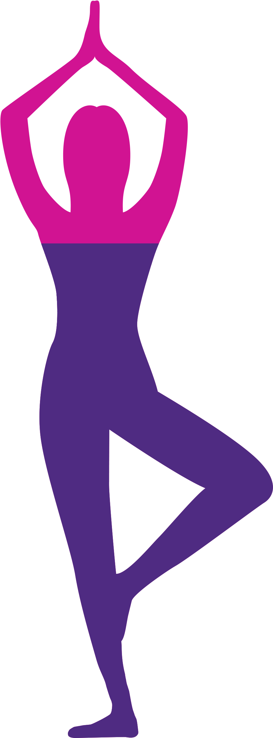 Yoga Silhouette Eenderde Roze (967x2516), Png Download
