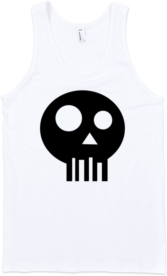 Black Skull Fine Jersey Tank Top Unisex - Sweater (1000x1000), Png Download