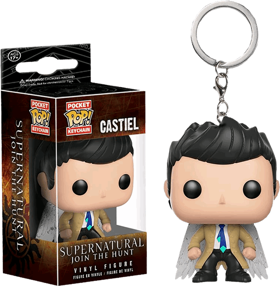 Castiel With Wings Pocket Pop Vinyl Keychain - Castiel With Wings Keychain (600x600), Png Download