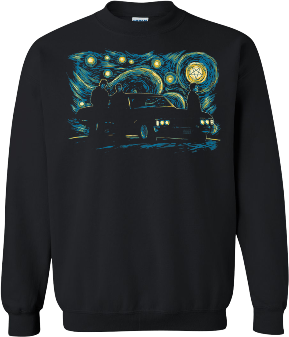 Sam Deam Winchester And Castiel Supernatural Starry - Hot Fiance Christmas Sweater (1155x1155), Png Download