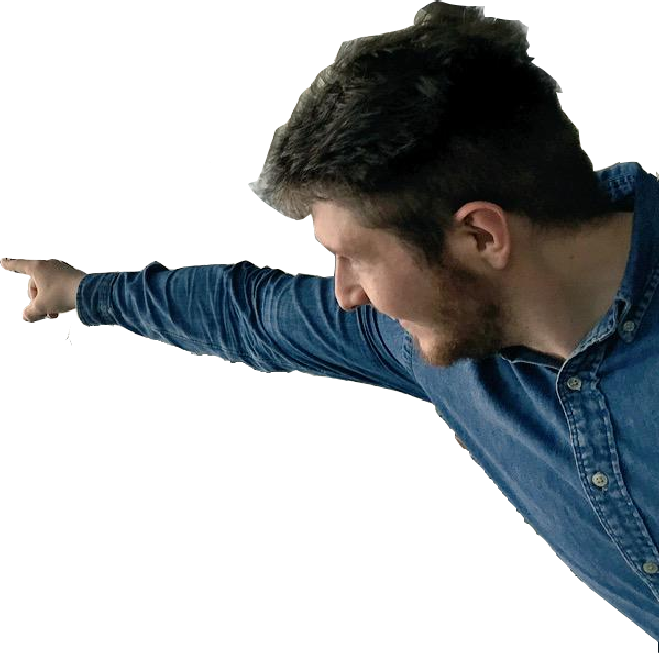 Shane Points At Followed - Human (659x653), Png Download