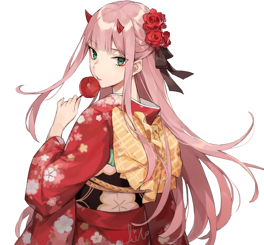 #zerotwo - Zero Two Yukata (900x900), Png Download