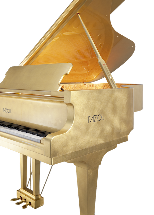 Fazioli Gold Leaf Piano - Gold Leaf Fazioli (503x700), Png Download