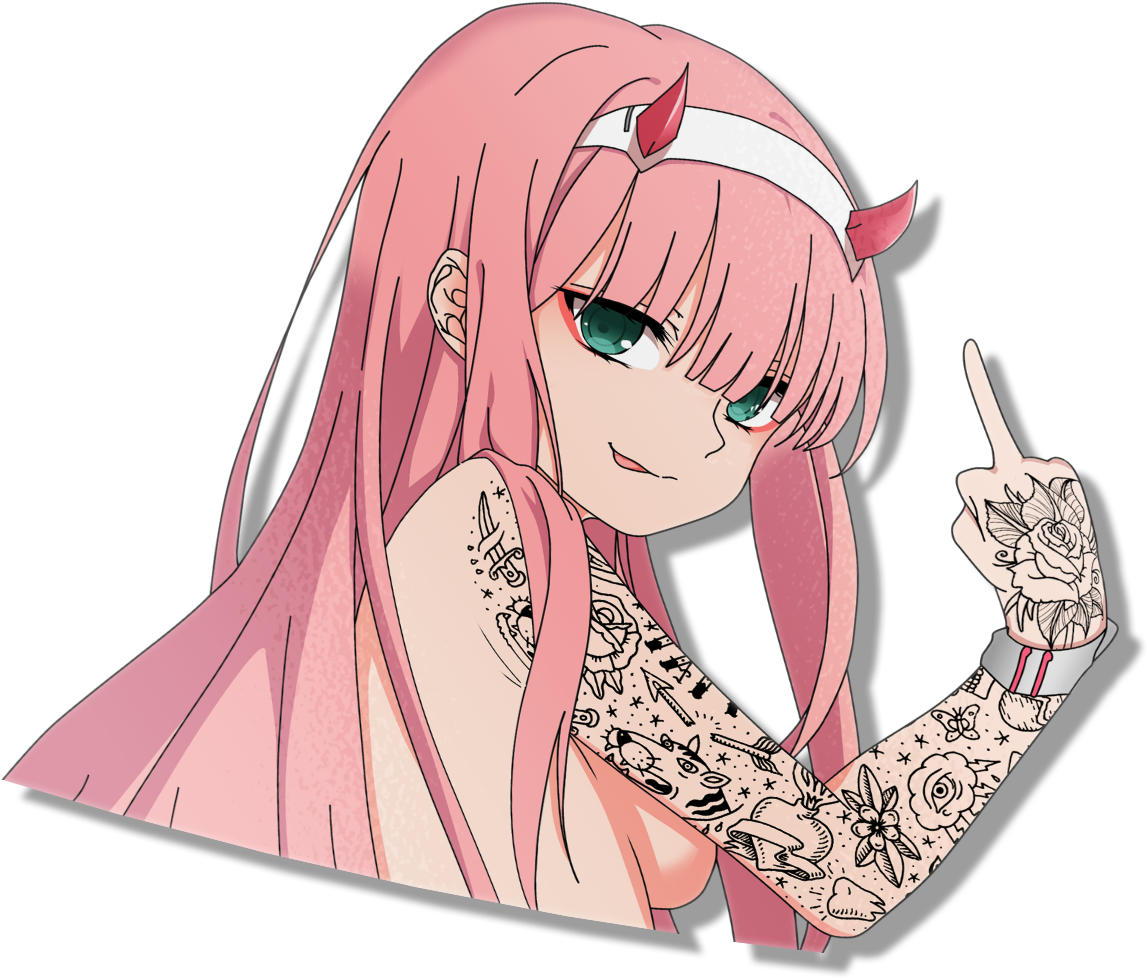 The Overly Requested Zero Two Has Finally Arrived - Cartoon (1498x1498), Png Download
