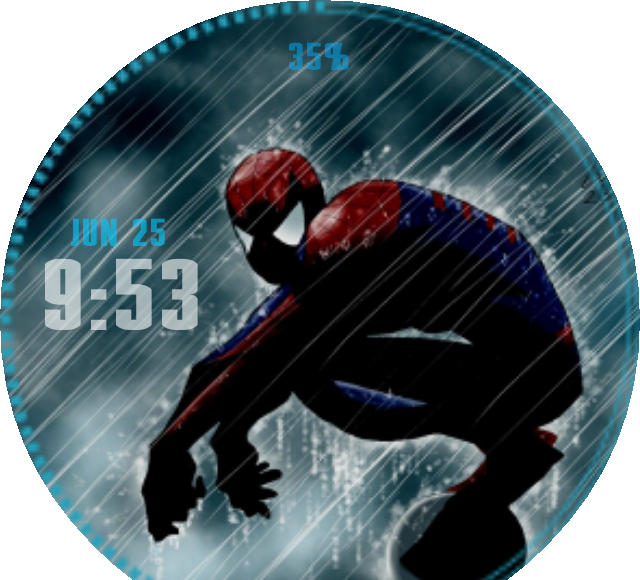 Spiderman Watch Face Preview (640x580), Png Download
