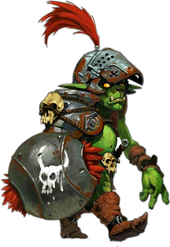 Goblin Armor Shield Skulls Helmet Green - Goblin D&d (779x961), Png Download