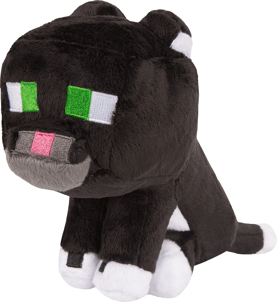 Minecraft 8 Inch Tuxedo Cat Plush - Minecraft Cat Plush (950x1035), Png Download