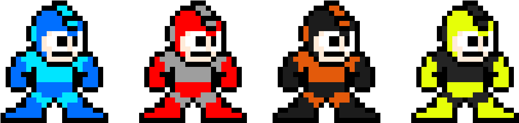 Mega Man Re-skins - Pixel Chica Et Freddy (1130x300), Png Download