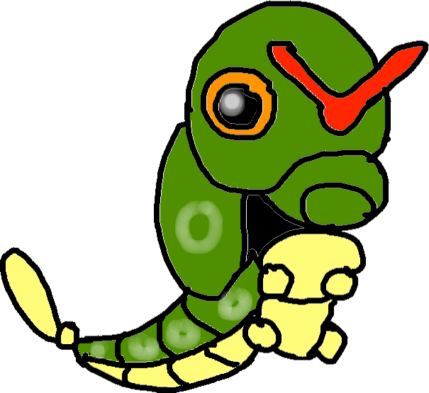 Caterpie - Drawing (605x555), Png Download