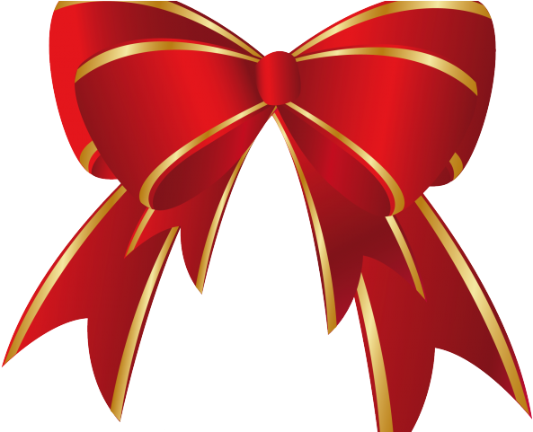 Golden Clipart Gold Ribbon - Red Christmas Bow Clip Art (640x480), Png Download