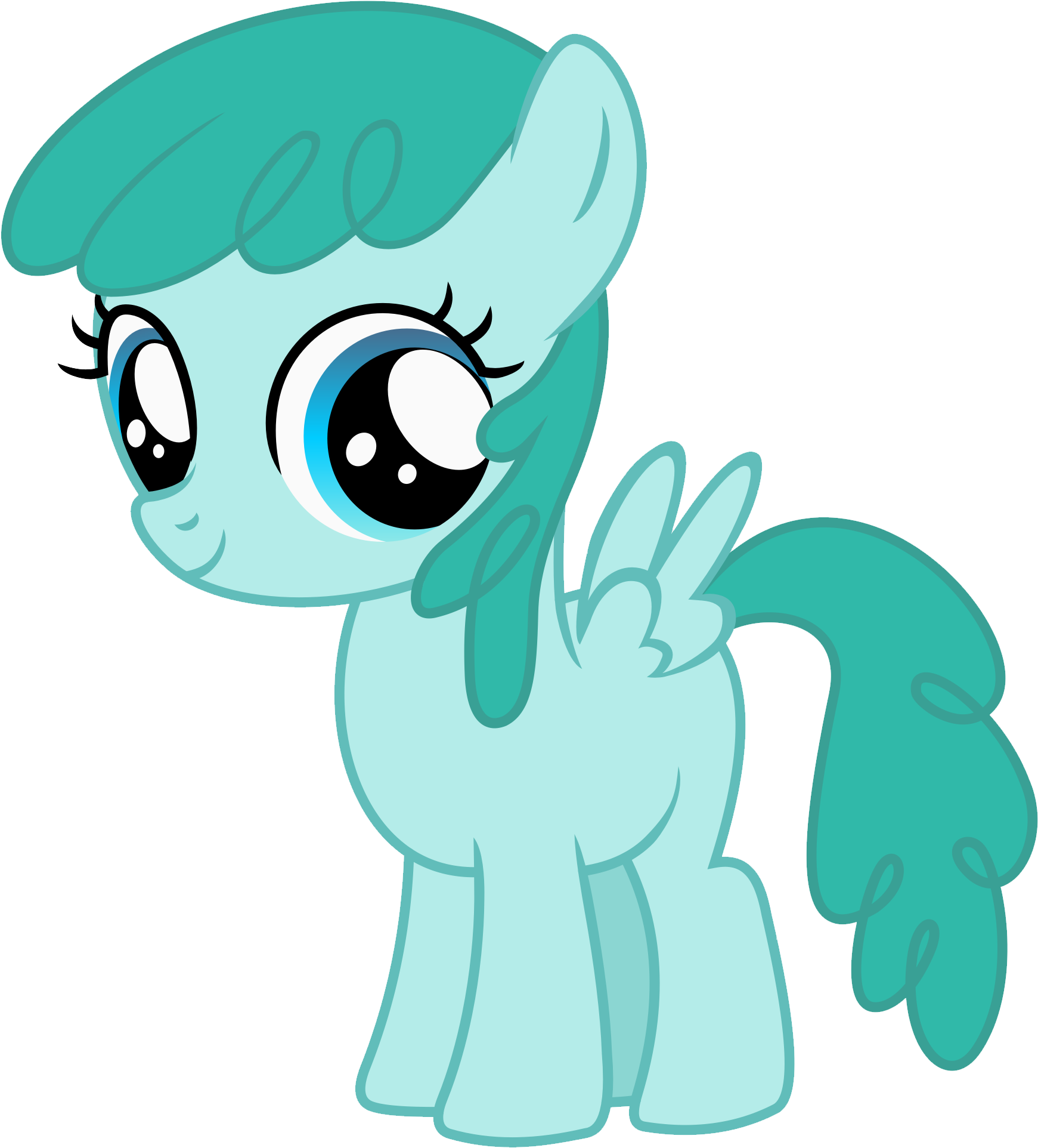 Bluemeganium, Cute, Filly, Looking At You, Safe, Simple - Cartoon (3300x2200), Png Download