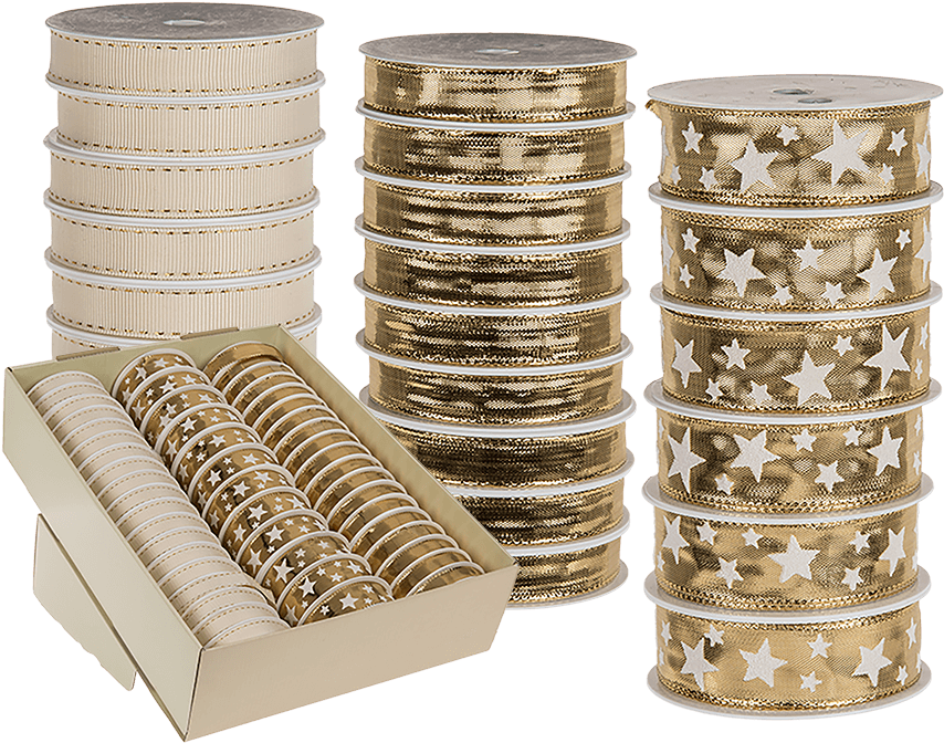 Golden Coloured Ribbon - Vánoční Stuha (945x709), Png Download