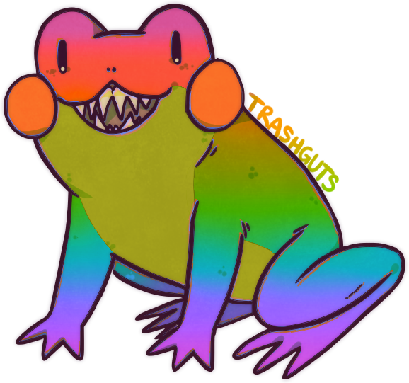 Frog But With A Gradient Rainbow Overlay (578x541), Png Download