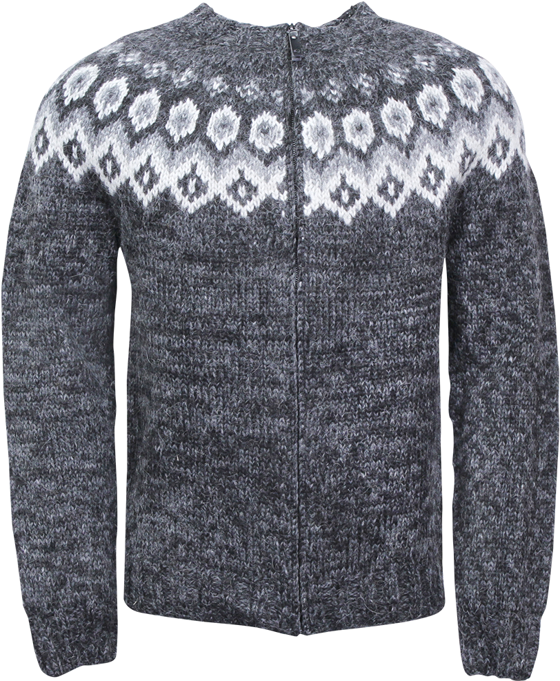 Ragnar Icelandic Wool Jumper With Zipper - Cardigan (1000x1000), Png Download