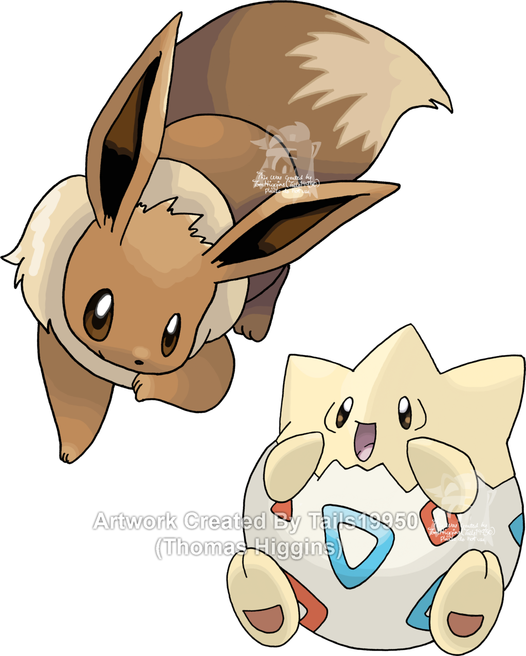 Pokemon Togepi And Eevee (1024x1277), Png Download