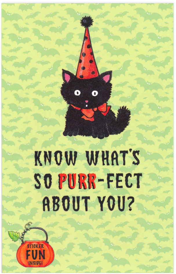 Black Cat Halloween Greeting Card - Greeting Card (1024x1024), Png Download