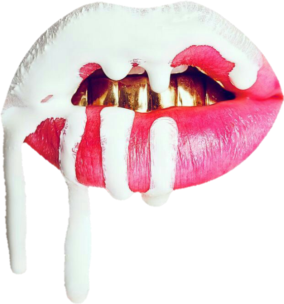 Kylie Kyliejenner Lips White Pink Grillz Dope Sticker - Kylie Jenner Makeup Logo (666x816), Png Download