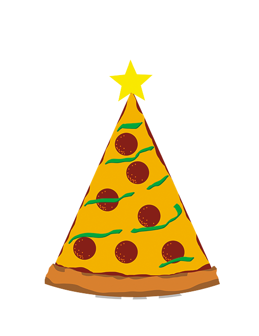 Pizza On Earth Christmas Tree - Christmas Pizza Png (675x675), Png Download