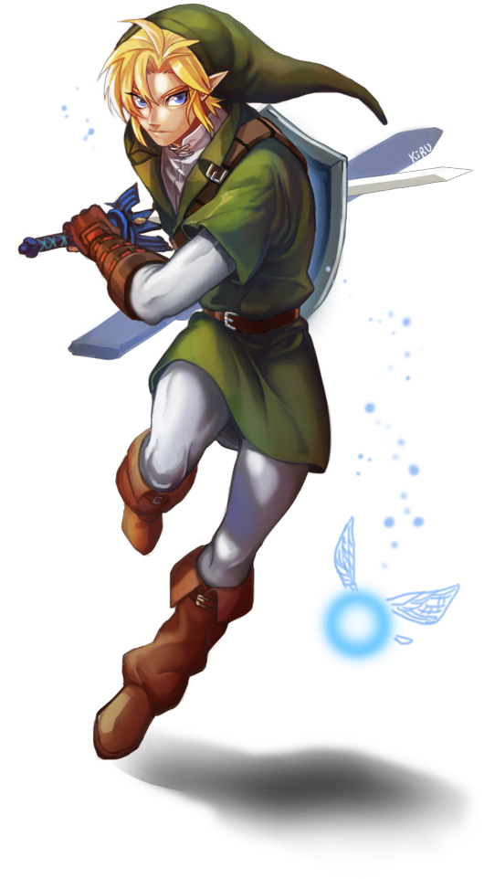 Link Ocarina Of Time - Cartoon (600x1020), Png Download