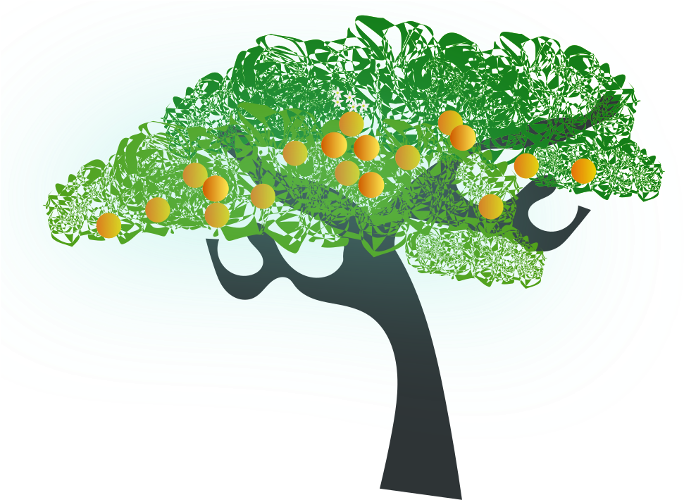 Orange Tree - Orange Tree Clip Art (1000x727), Png Download
