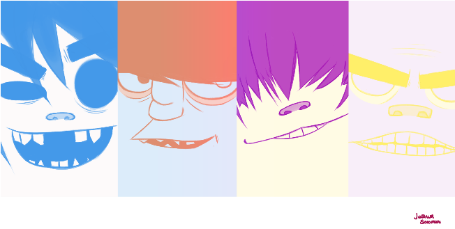 Gorillaz - Illustration (800x533), Png Download