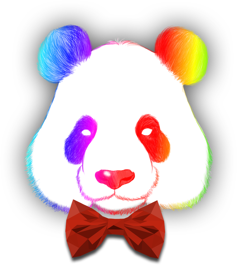 96 Colorful Panda Head Art Print By Marianvoicu Society6 - Cartoon (894x894), Png Download