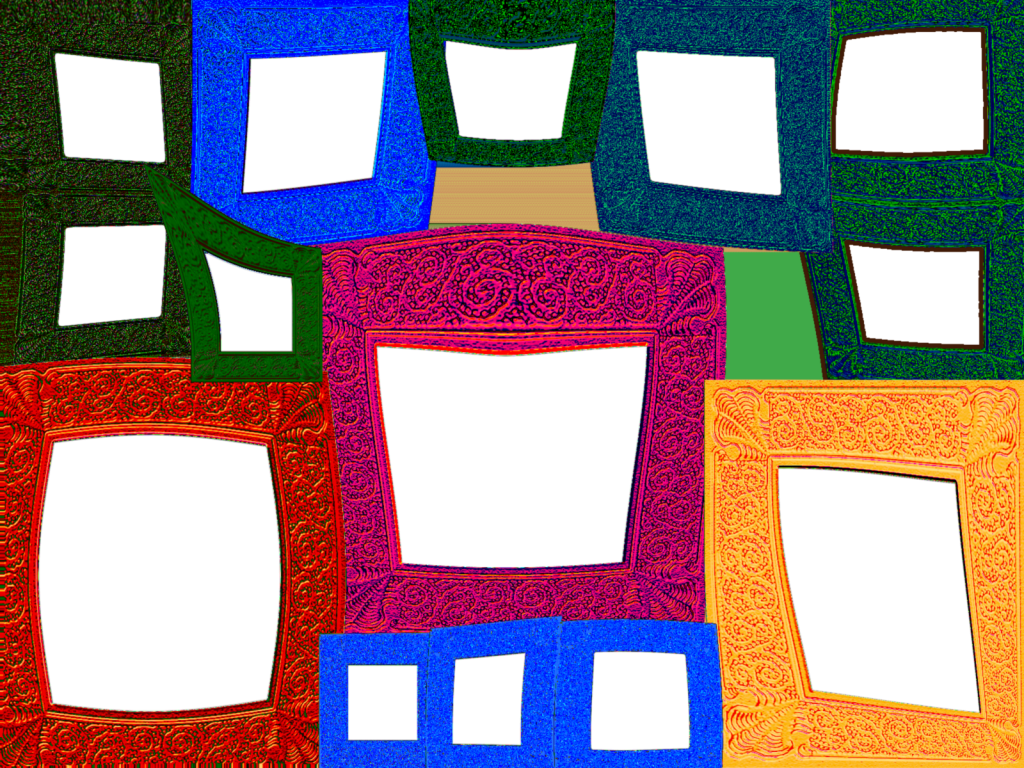 Black Yellow White Frame Border Photo (1024x768), Png Download