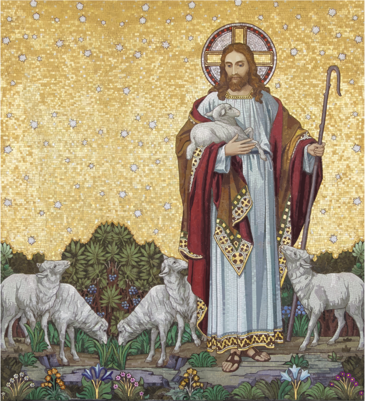 Christus Als Guter Hirte 03c - Good Shepherd (729x800), Png Download