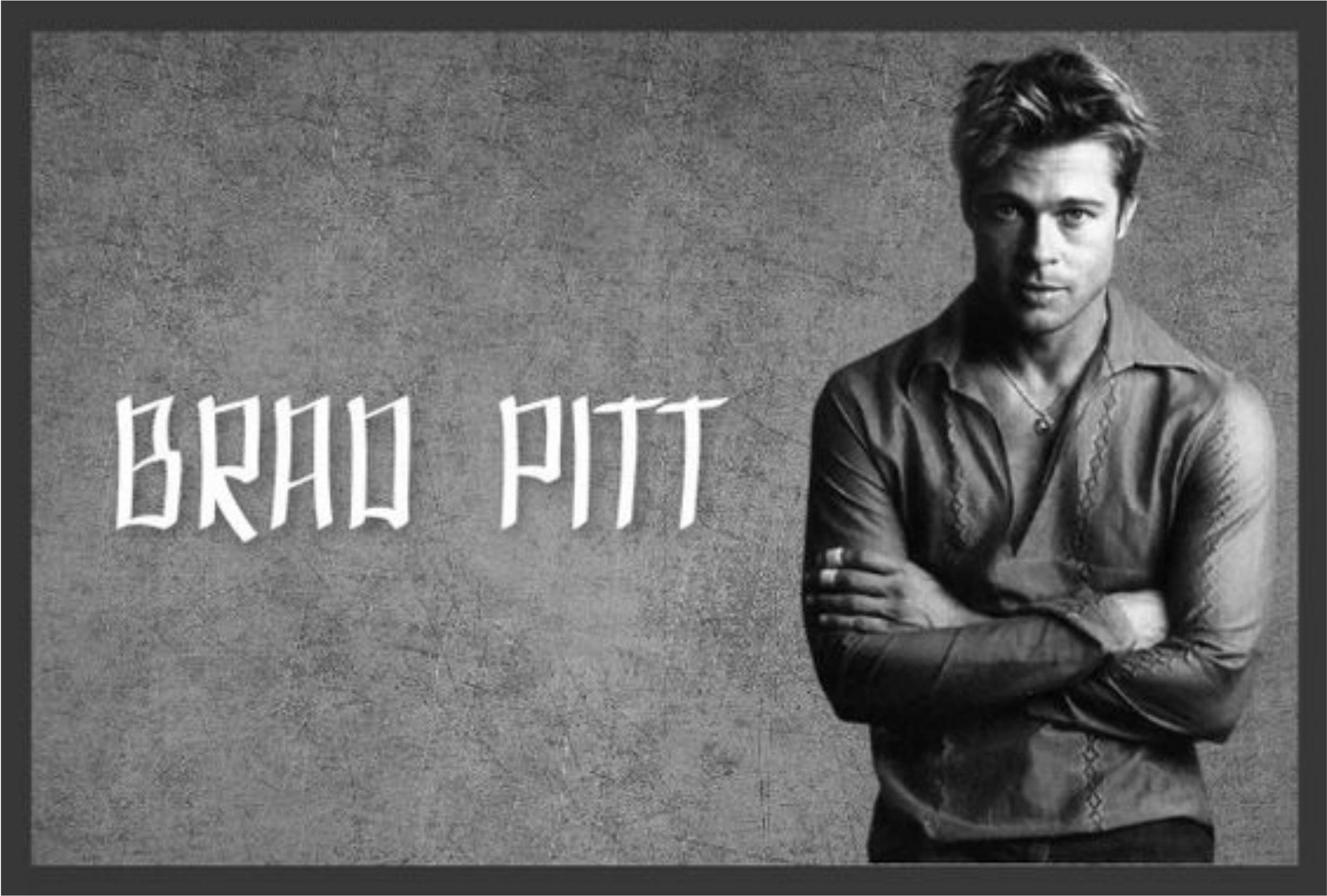 Brad Pitt Born - Monochrome (2500x2500), Png Download
