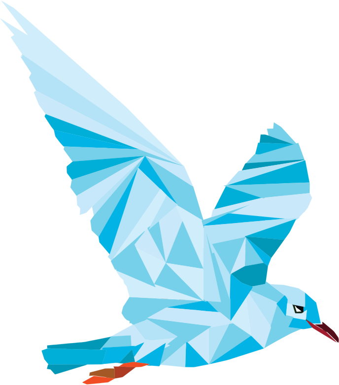 Low Poly Blue Bird - Pigeons And Doves (688x782), Png Download