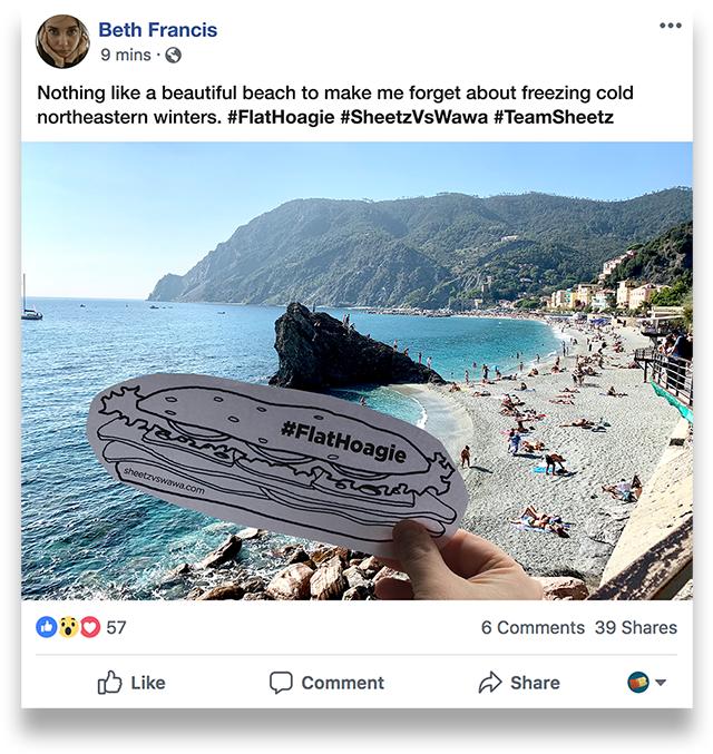 Flat Hoagie Facebook Post - Sea (721x712), Png Download