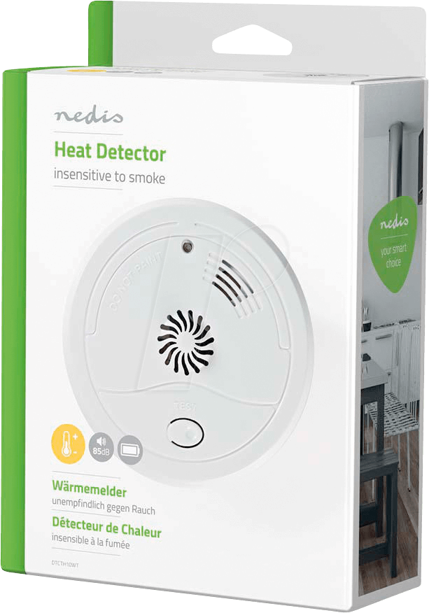 Heat Detector, Low Battery Alert Nedis Dtcth10wt - Circle (613x876), Png Download