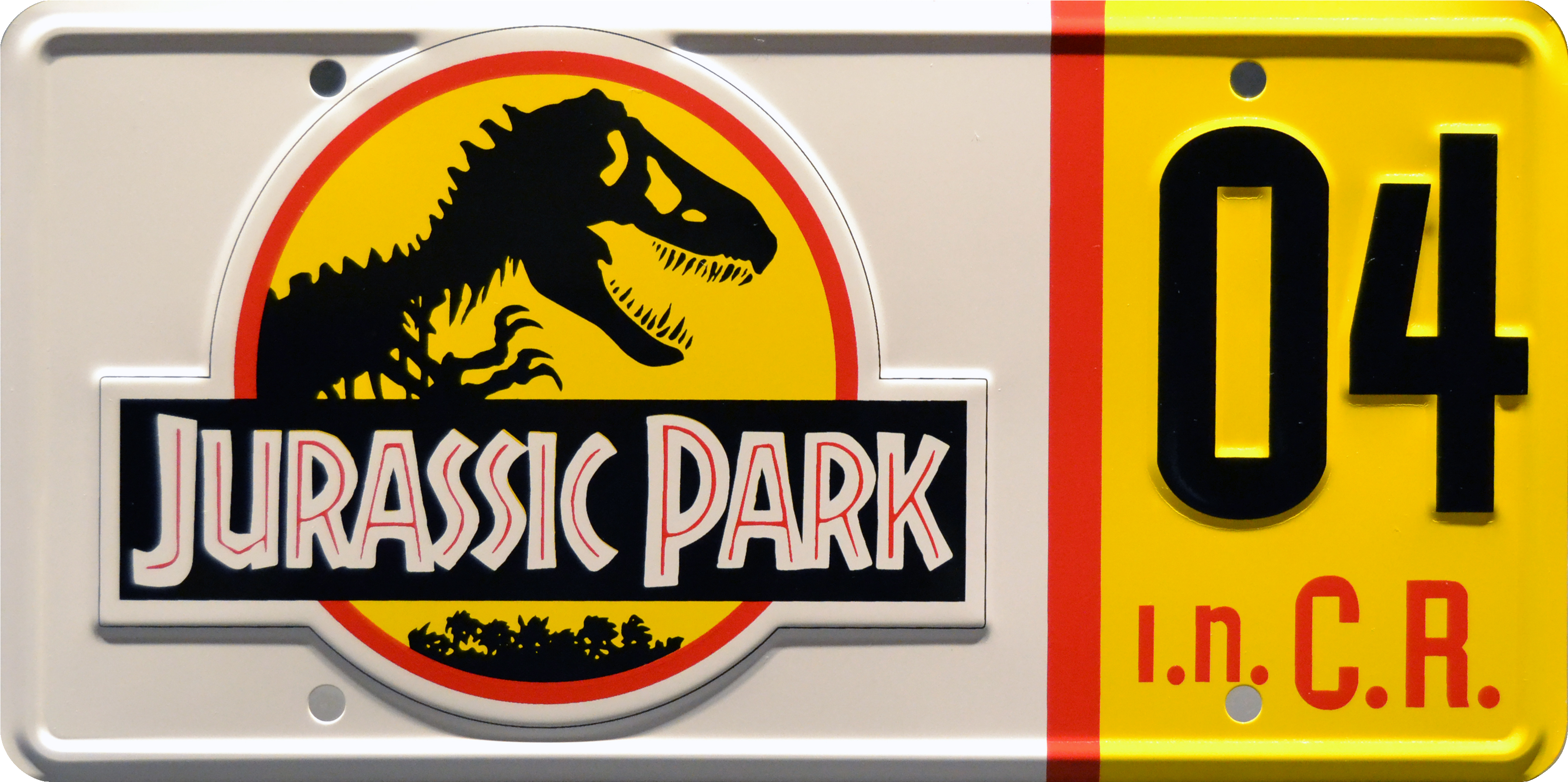 Jp 04 Prop Plate Movie Memorabilia From Jurassic Park - Jurassic Park License Plate 04 (4200x2400), Png Download