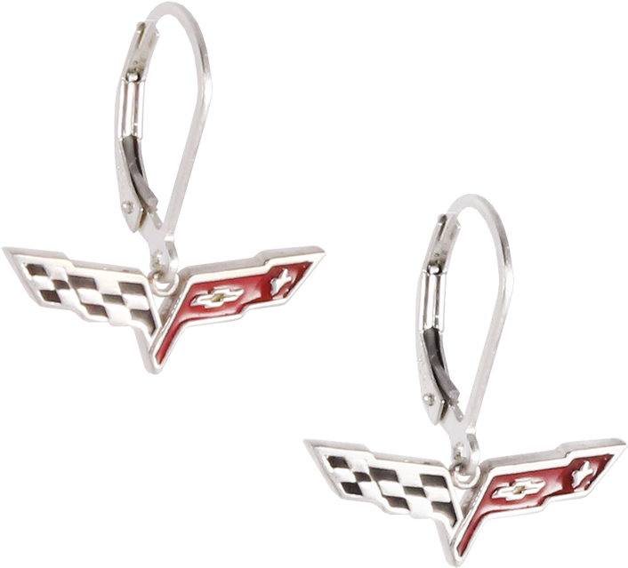 C6 Corvette Sterling Earrings - Earrings (800x714), Png Download