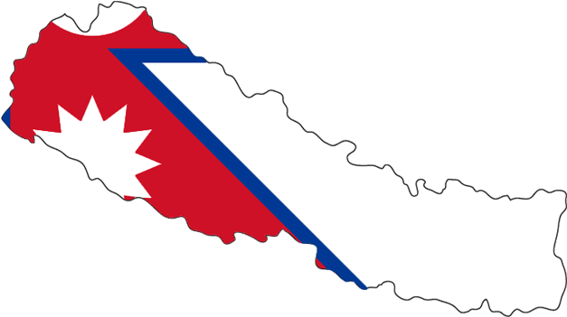 Nepal - Mapa Y Bandera De Nepal (640x640), Png Download