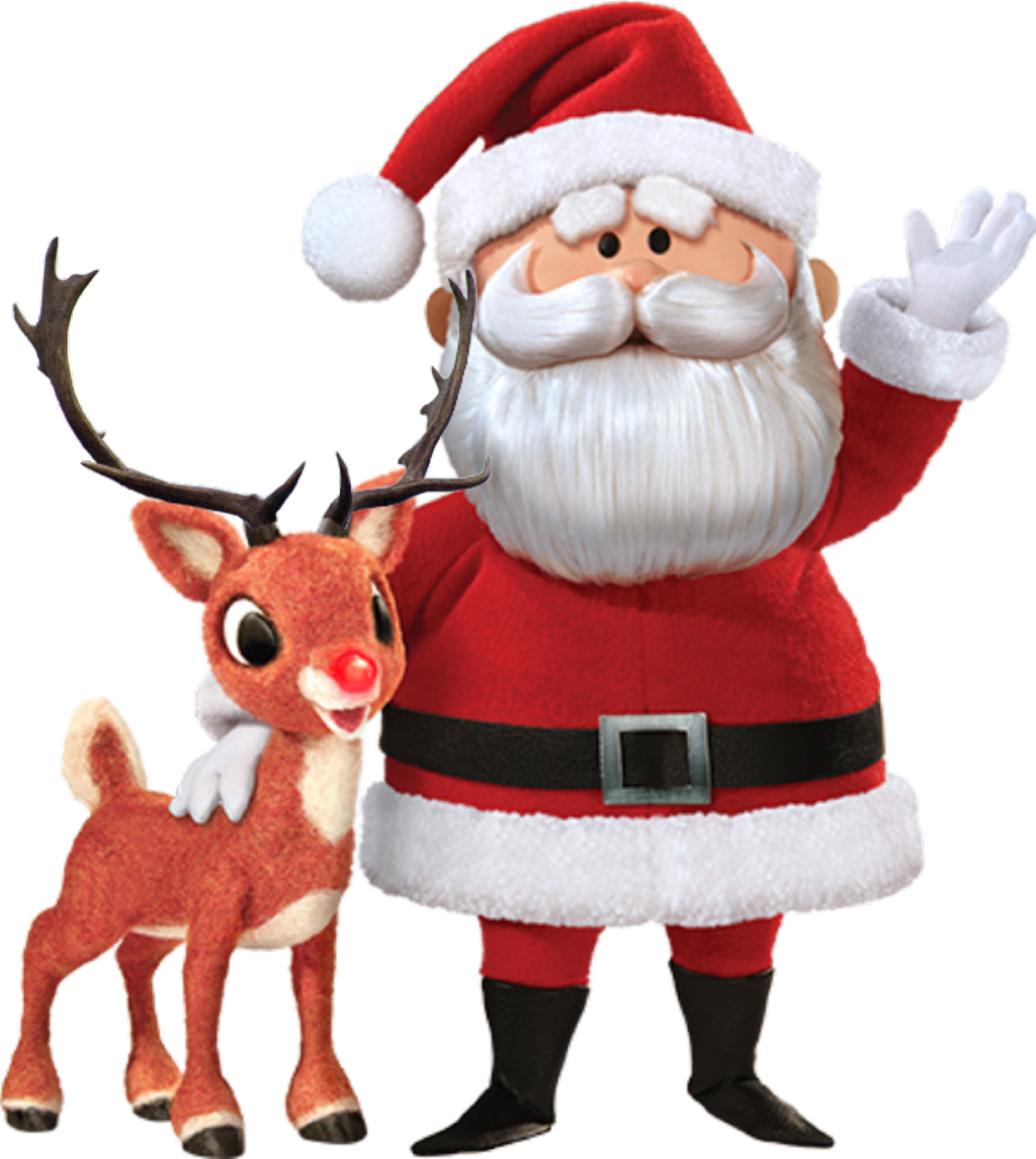 16 Days Ago - Santa Claus And Rudolph The Red Nosed Reindeer Cartoon (1024x1146), Png Download