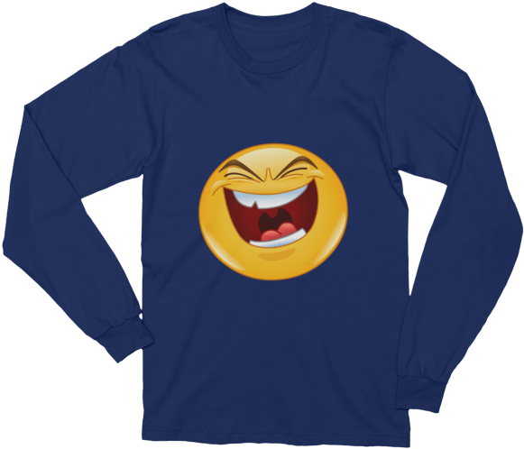 Unisex Evil Laugh Emoji Long Sleeve T-shirt - Long-sleeved T-shirt (600x600), Png Download
