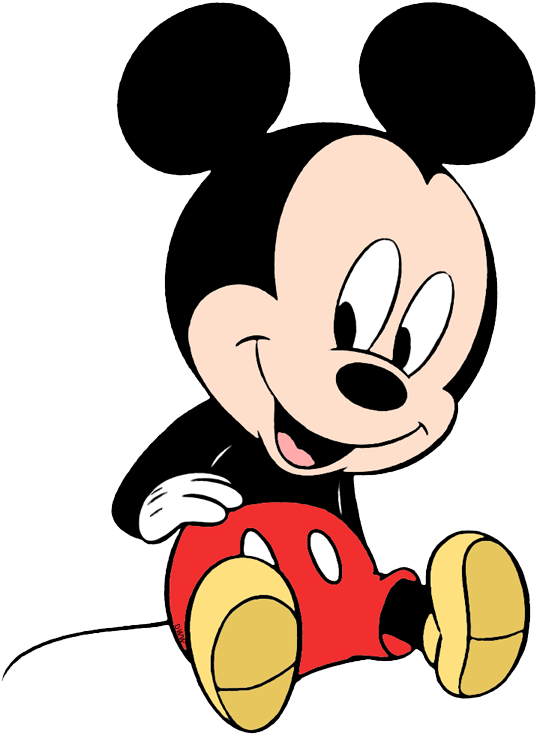 Sliding Cute Baby Mickey (541x741), Png Download