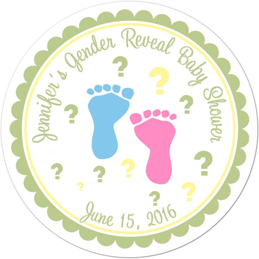 Gender Reveal Baby Feet Personalized Sticker - Infant Loss (1000x1000), Png Download