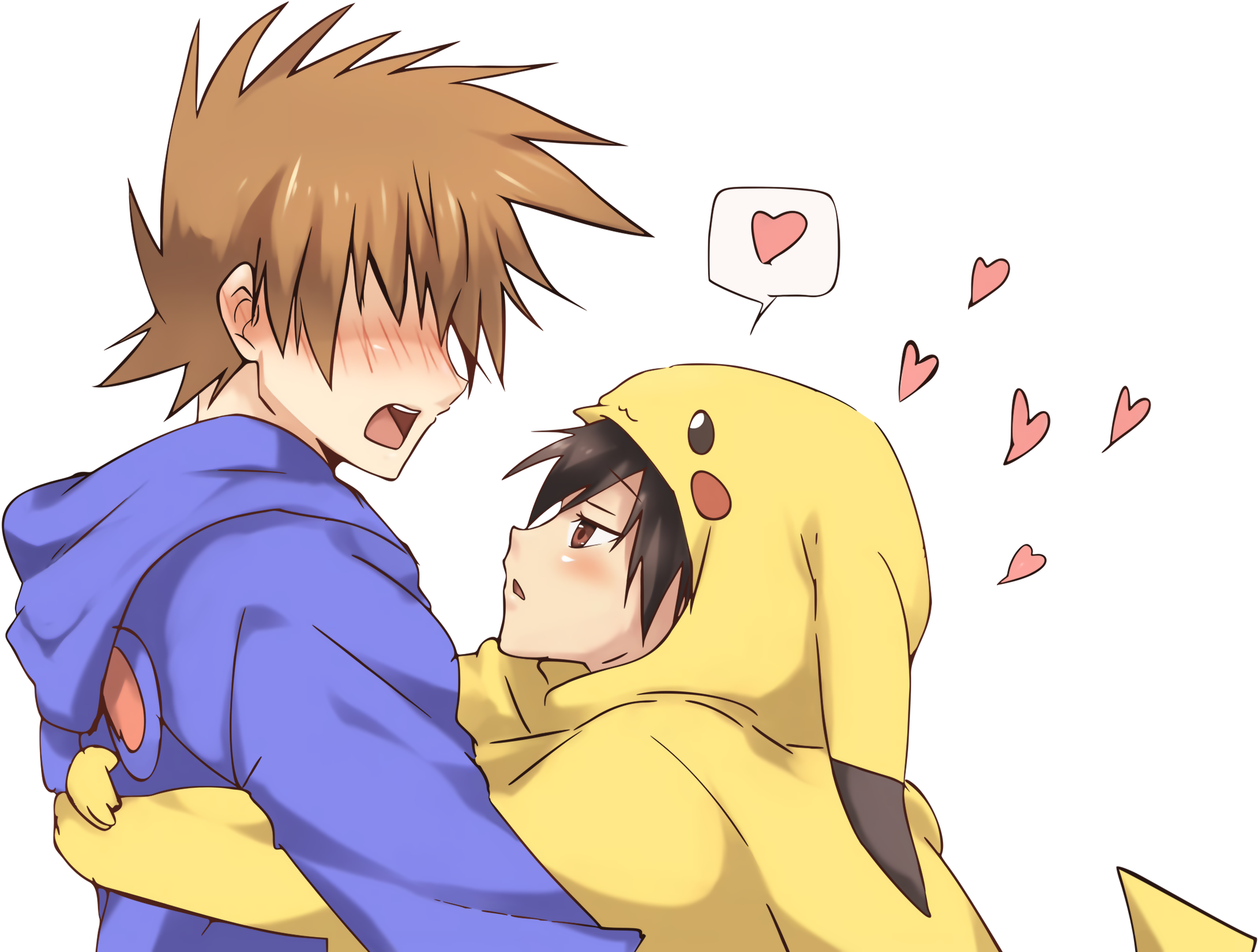 Download Png - Cute Gay Love Anime (3022x1700), Png Download