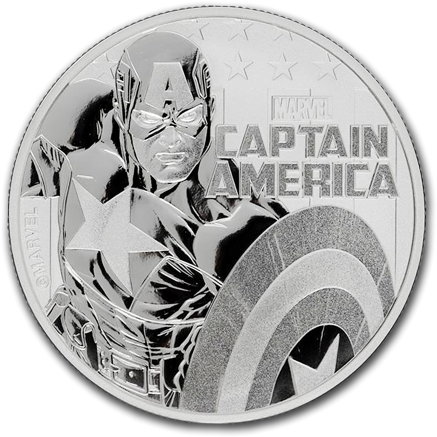 Moneda De Plata Marvel Capitán América De Tuvalu 2019 - Captain America: The First Avenger (900x900), Png Download