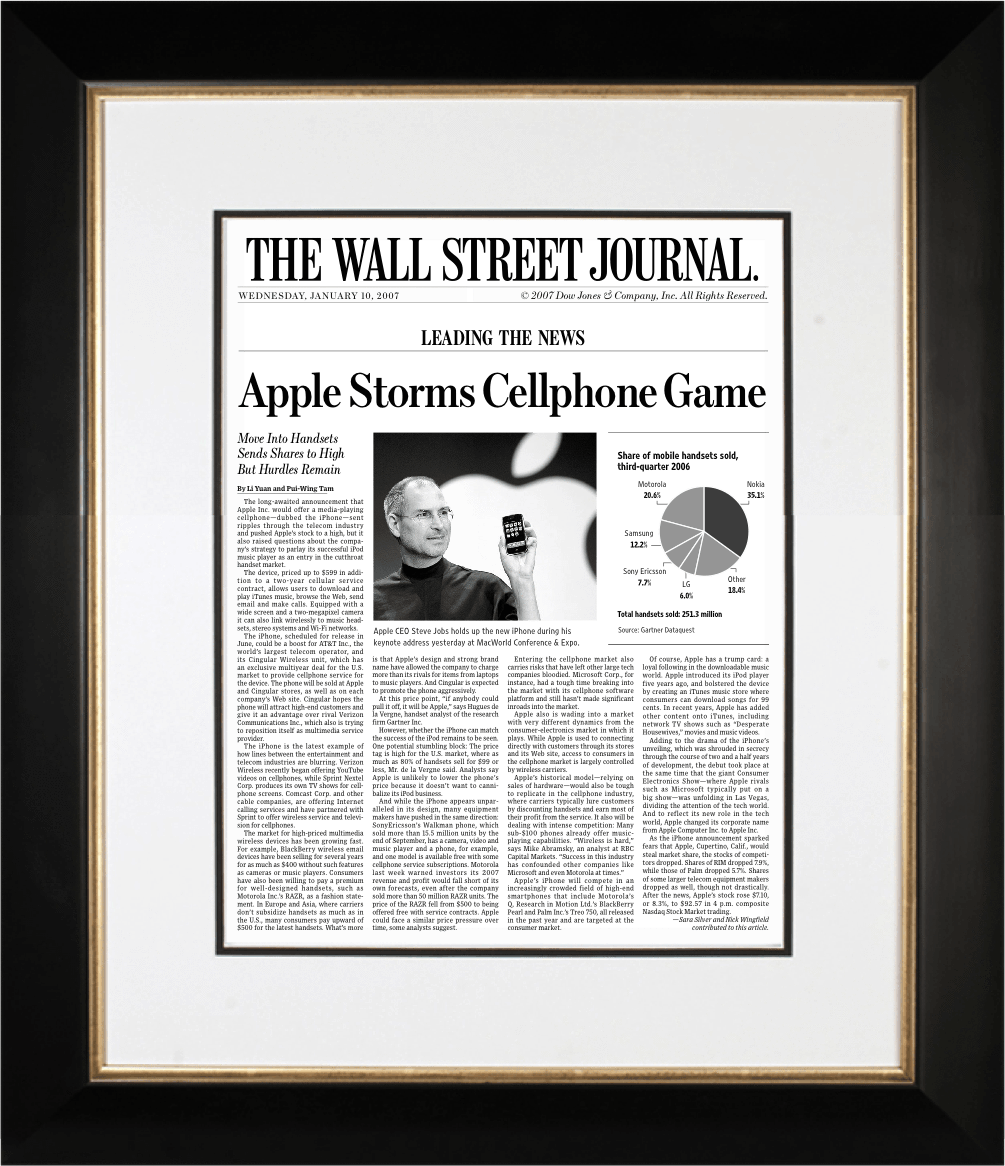 First Iphone Launch - Wall Street Journal (1005x1166), Png Download